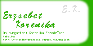 erzsebet korenika business card